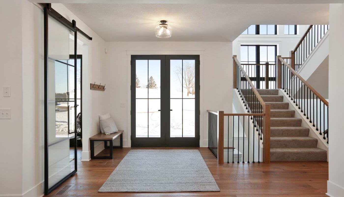 Main-level foyer of Norton Home’s Executive Rambler home.